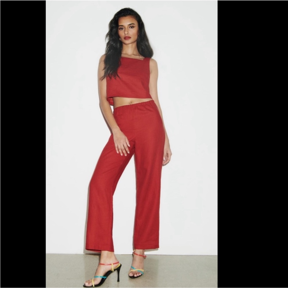 NWT Reformation Remi Cropped Linen Pant, small